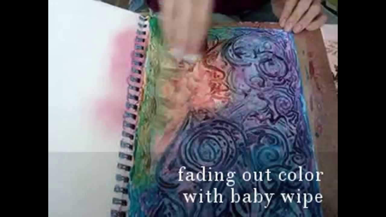 Colorful Engraved Gesso 3D Fast Mixed Media Art Journal Background