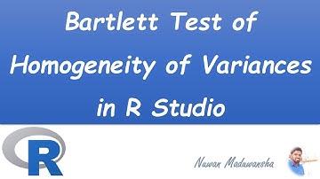 Bartlett Test of Homogeneity of Variances in R Studio