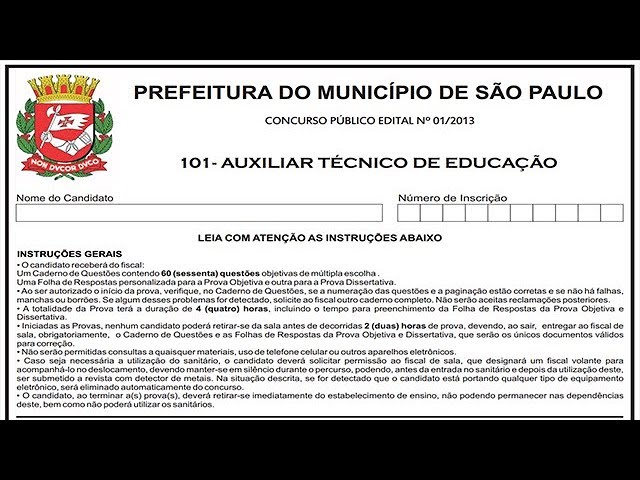 Prefeitura auxiliar técnico de educação nas Escolas teve contratos em 2013