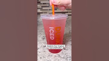 Dunkin’s new tropical guava refresher #dunkin #guava #drinks