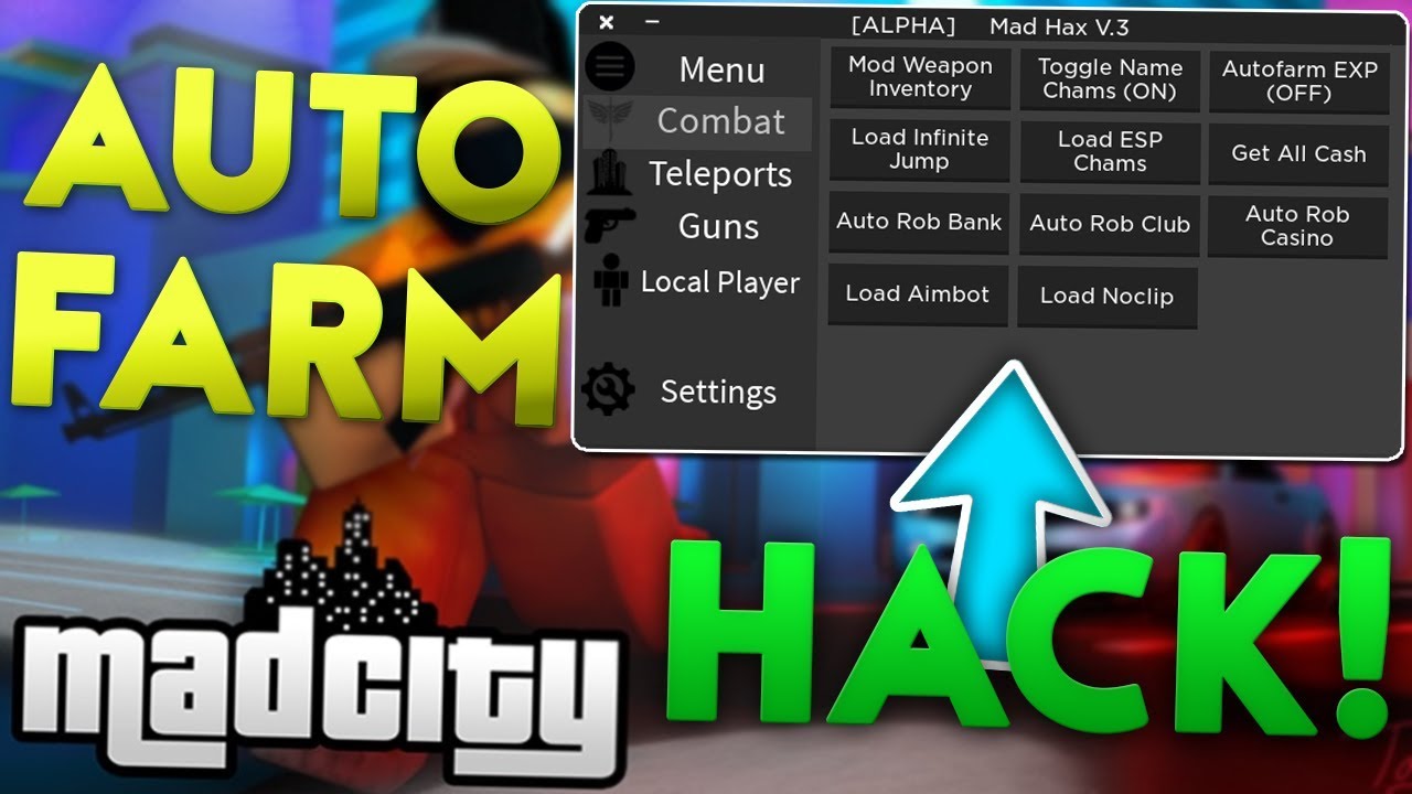 Insane Mad Hax V 3 Hack Auto Afk Farm Auto Rob Teleport More Roblox Exploit 2019 Youtube - roblox toggle noclip script how to get robux back from