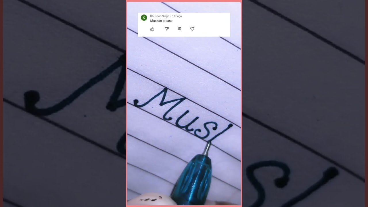 Muskan name handwriting practice || Study purpose 