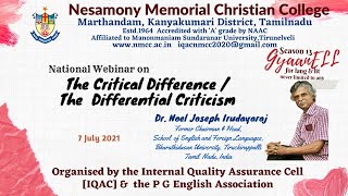 IQAC-NMCC NATIONAL WEBINAR The Critical Difference / The Differential Criticism