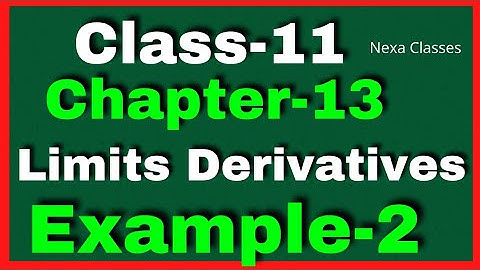 Example 2 Chapter13 Class 11 Math || Example2 Class11 Ch 13 NCERT Math || Chapter13 Example2 Class11
