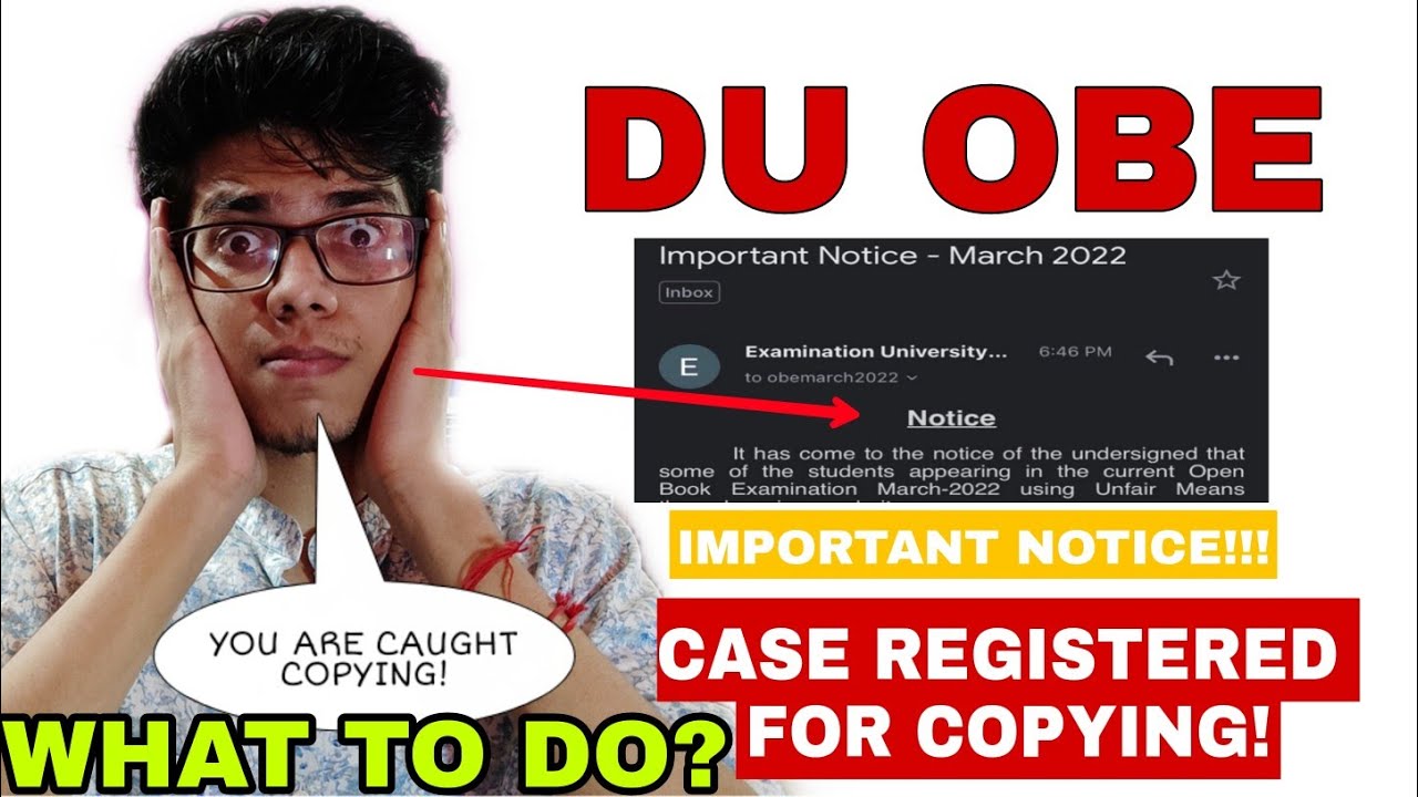 DU OBE important notice issued! Case for copying | DU OBE cheating notice| DU OBE |Delhi university|