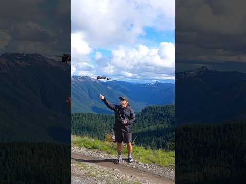 Hand launching & catching my @DJI Mavic 3 Pro 7000' up in the mountains of Mt. Rainer.  #mavic3pro