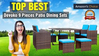 Devoko 9 Pieces Patio Dining Sets with Glass Table 2023 Buying Guide