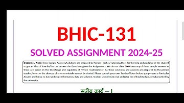BHIC 131 SOLVED ASSIGNMENT 2024-25 / IGNOU BHIC 131  SOLVED ASSIGNMENT 2024-25 /PDF WTSP 8228091239
