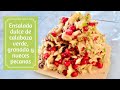 Ensalada dulce de calabaza verde, granada y nueces pecanas (Receta vegana)