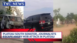 Angry Youths Attacks Senator Daduuts Convoy, Burn Journalist Bus