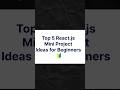 Mini projects ideas using react.js for beginners in 2026....🚀#react #miniprojectideas #projectideas