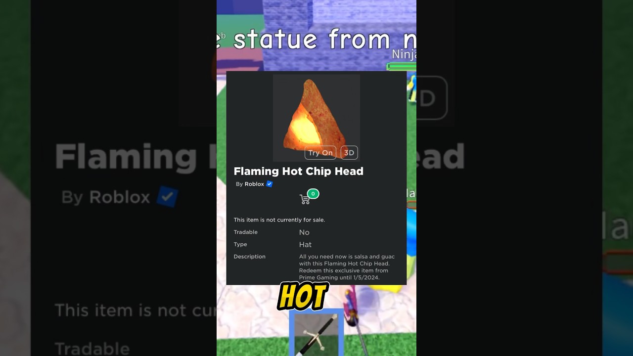 FREE ACCESSORY! HOW TO GET Flaming Hot Chip Head! (ROBLOX  PRIME  GAMING 2023) 