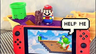Lego Mario enters Bowser's Airship on Nintendo Switch to save Yoshi! Will he succeed? #legomario