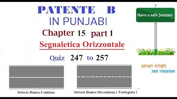 Patente B punjabi  Chapter 15 Part 1 SEGNALETICA ORIZZONTALE | ਡਰਾਈਵਿੰਗ ਲਾਇਸੈਂਸ ਬੀ |Patente B theori