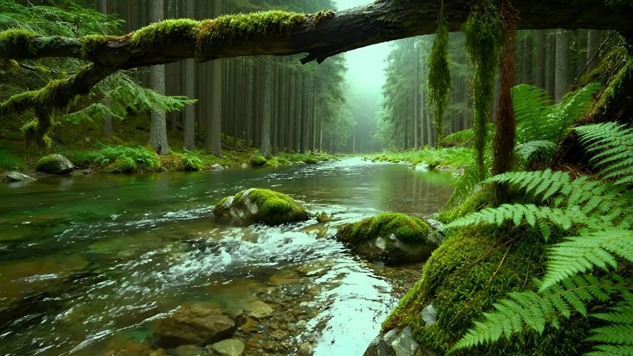 Forest Ambience Birds Singing & Beautiful Stream Sounds for Peaceful Sleep,Deep Rest, Medicine ASMR