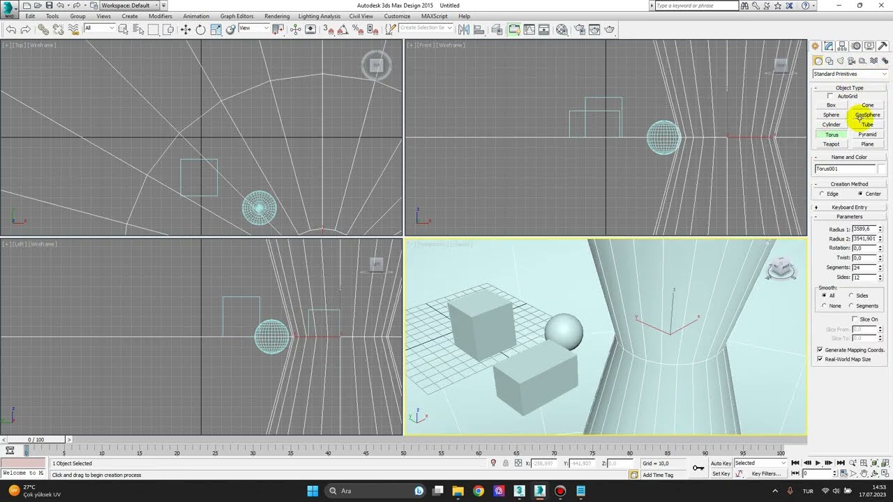 Ders31 3ds Max Ara Yuzu-Toolbar-Units Setup-Configure Wievport-View Cube-Zoom-Move-Rotate-Scale-Copy