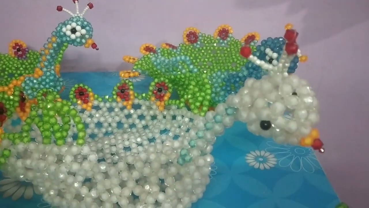 Peacock Plate Colourful Double Beads  Order Now M : 89460 73671