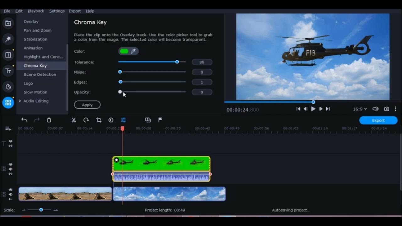green screen movavi video editor YouTube