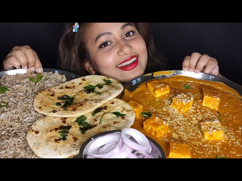 Eating Paneer lababdar, Tawa naan, Jeera rice🤤😋 ll Indian food ll mukbang+asmr