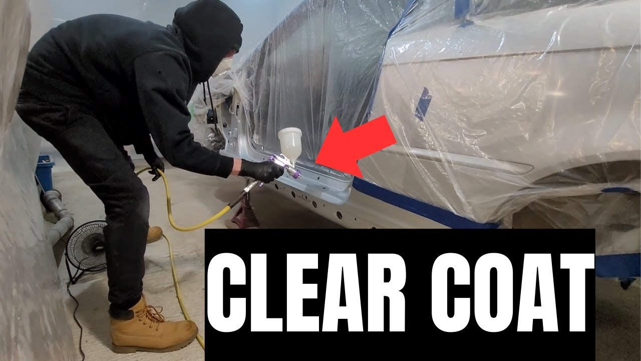 Spraying Clear Coat E46 Rust Repair YouTube