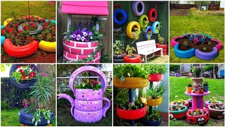 Tyre Planter Ideas | Creative Ideas to Reuse Old Tires | DIY Gardening | How To Reuse Old Tires
