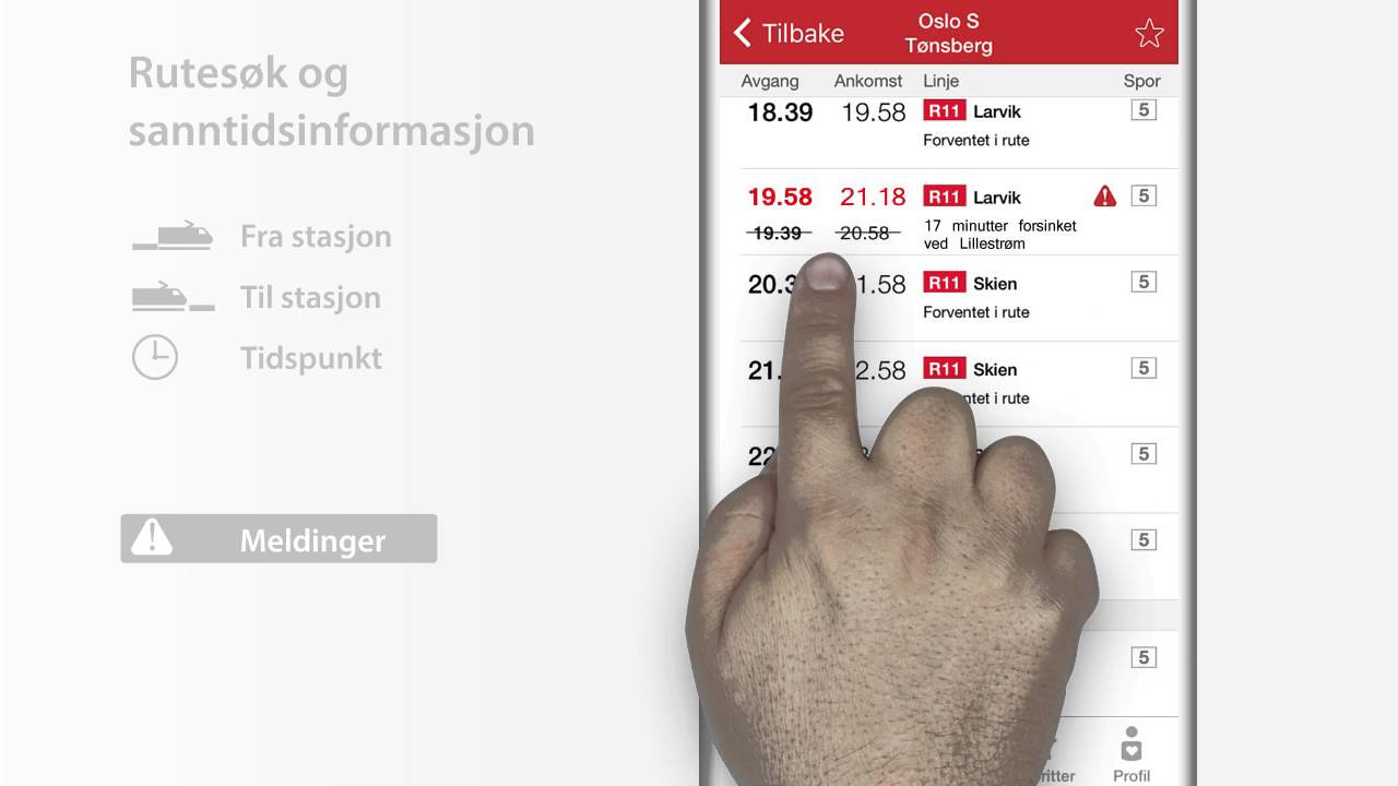 Rutesøk og sanntidsinformasjon NSB App - YouTube