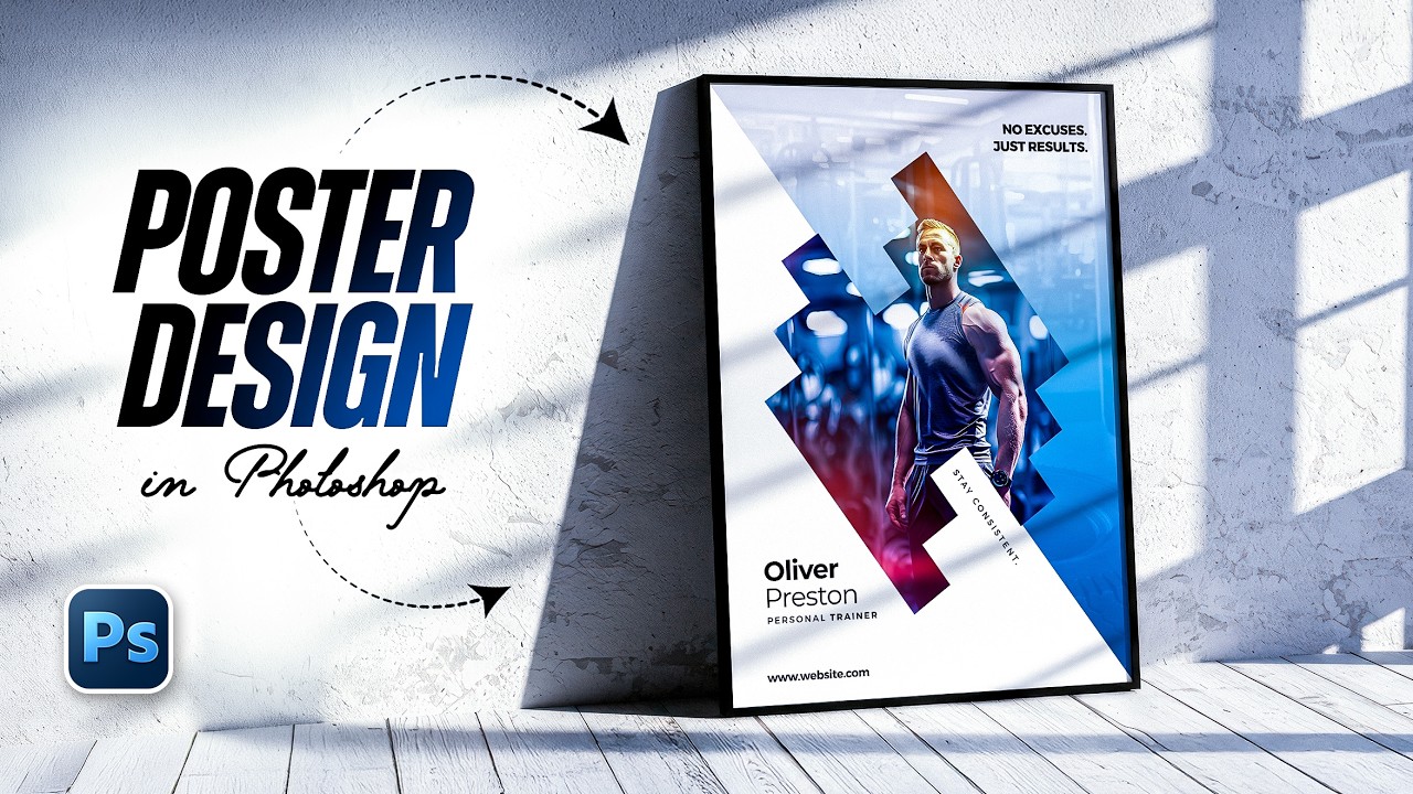 Прекратите переусердствовать с дизайном – создание лаконичного дизайна плаката для спортзала в Ph...