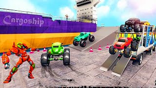 Monster Truck Transport Simulator✨#2 Vehicle Transporter Cargo Driving Games Android Gameplay screenshot 3