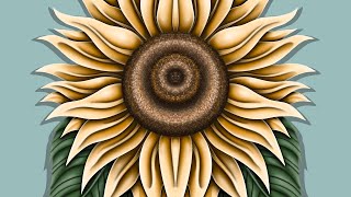 Sunflower #Procreate Process - UNCUT