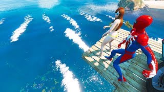 SPIDERMAN Jumps\/Fails | GTA 5 Water Ragdolls #2 (Euphoria Physics | Funny Moments)