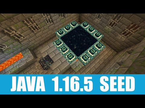 Minecraft Java 1.16.5 Seed: 12-eyes end portal stronghold under a village with only one building