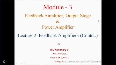 M3 L2 Feedback Amplifiers