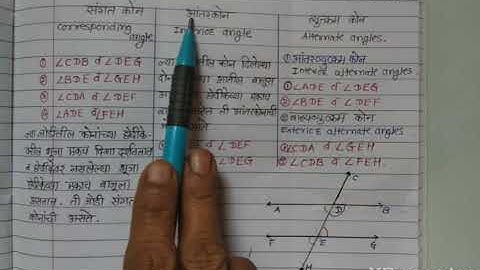 इ8 वी समांतर रेषा व छेदिका भाग १ Std 8th Parallel lines and transversal Part 1
