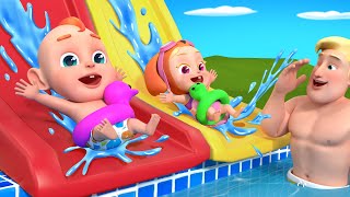 Don't Be Afraid Of Water! Baby Goes Swimming Song | More Rosoo Nursery Rhymes & Kids Songs