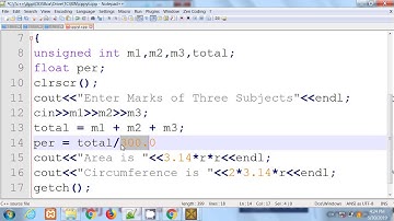#11 C++ in Hindi  |  Calculate Total Marks And Percentage