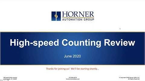 High Speed Counting Capabilities with Horner Controllers