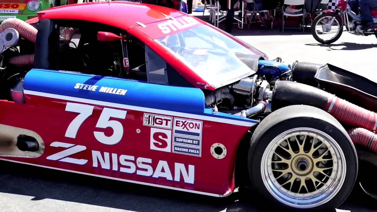 Legendary racer Steve Millen and his No. 75 Nissan 300ZX take to the track in Monterey