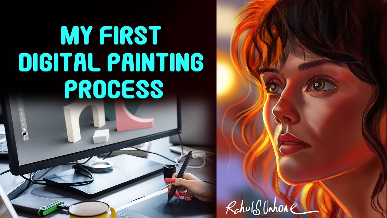 My first digital painting process video / Digital paint in Adobe ...