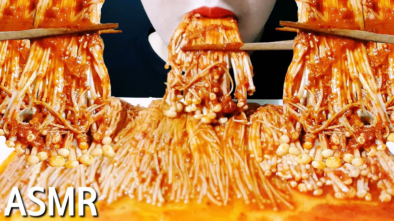 ASMR SPICY ENOKI MUSHROOMS 매운 불닭 팽이버섯 먹방 (EATING SOUNDS) NO TALKING