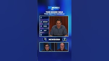 They need to guess all 5 words to win the round! #25wordsorless #gameshow