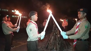 Upacara api unggun Kemah Penggalang SMP ISLAM AL-HADI 2022