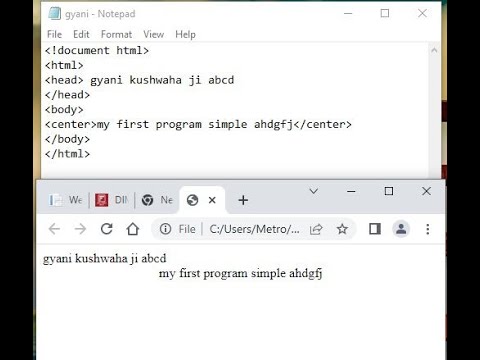 Simple HTML page कैसे बनाए। #HTML page kaise banaye |#Simple HTML ...