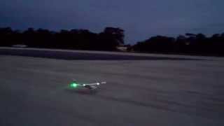 E-Flite Apprentice S 15e Taxi and Takeoff with Scale LED Lights at Night
