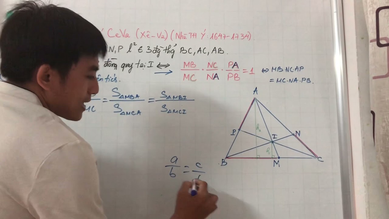 Chứng minh Định lý Ceva (Xêva), các đường thẳng đồng quy & tỷ lệ đẹp