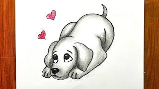Karakalem sevimli köpek çizimi. Adım adım köpek çizimi. Kolay yavru köpek çizimi nasıl olur?