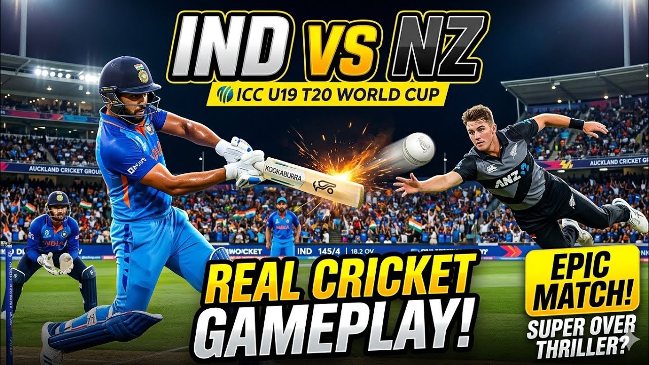 IND vs NZ U19 T20 World Cup Match | Real Cricket Gameplay 🔥 Full ...