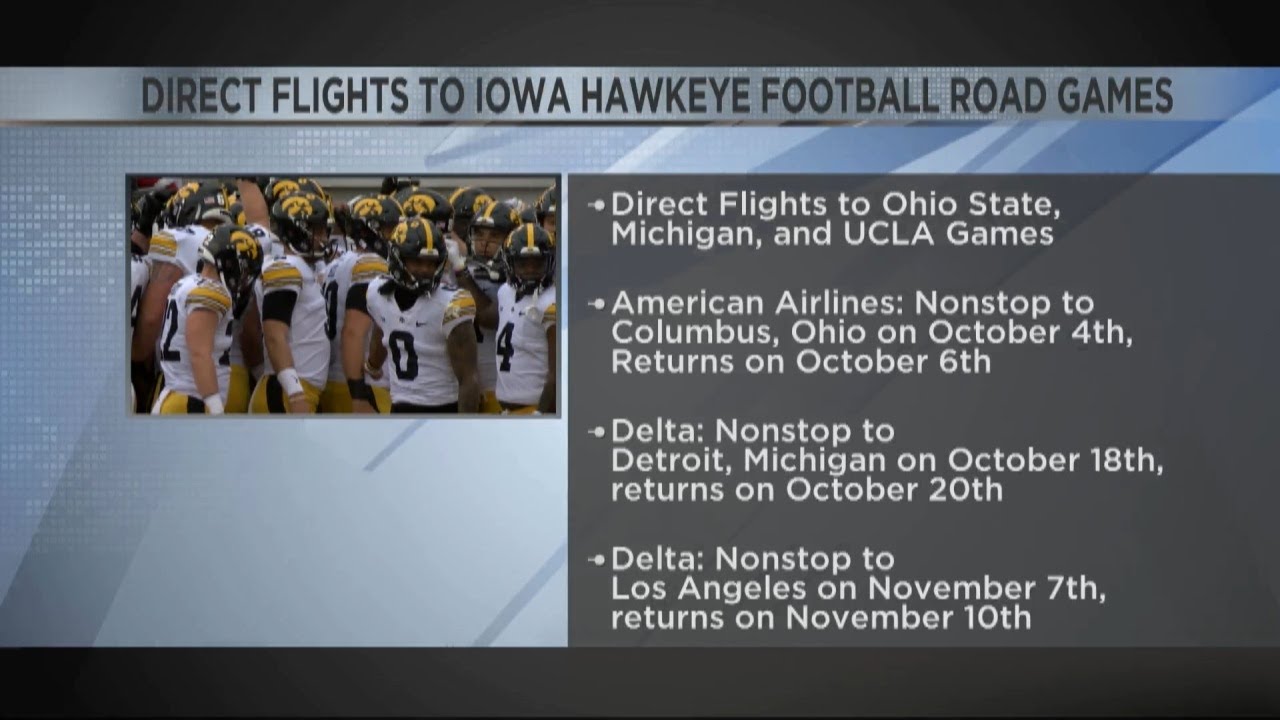 Direct Flights for Hawkeye Road Games this Fall