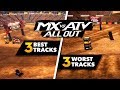 MX vs ATV All Out - 3 Best Tracks And 3 Worst Tracks!