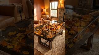 Preserving Autumn in Time! 🍂 The Ultimate Cozy Resin Table #shorts