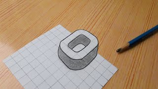 Easy 3d Drawing Letter O / How To Draw Capital Alphabet For Beginners #shorts